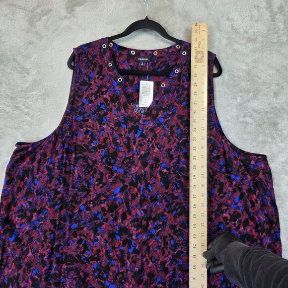 Torrid Blouse Womens 5X 28 Multicolor Animal Print Sleeveless Crepe Chainlink - Picture 5 of 9